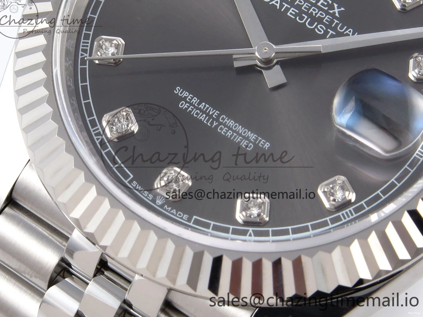 MiroTime 0515 Timeless DateJust 41 126334 EWEF Best Edition Gray Diamonds Dial on Jubilee Bracelet A 1042